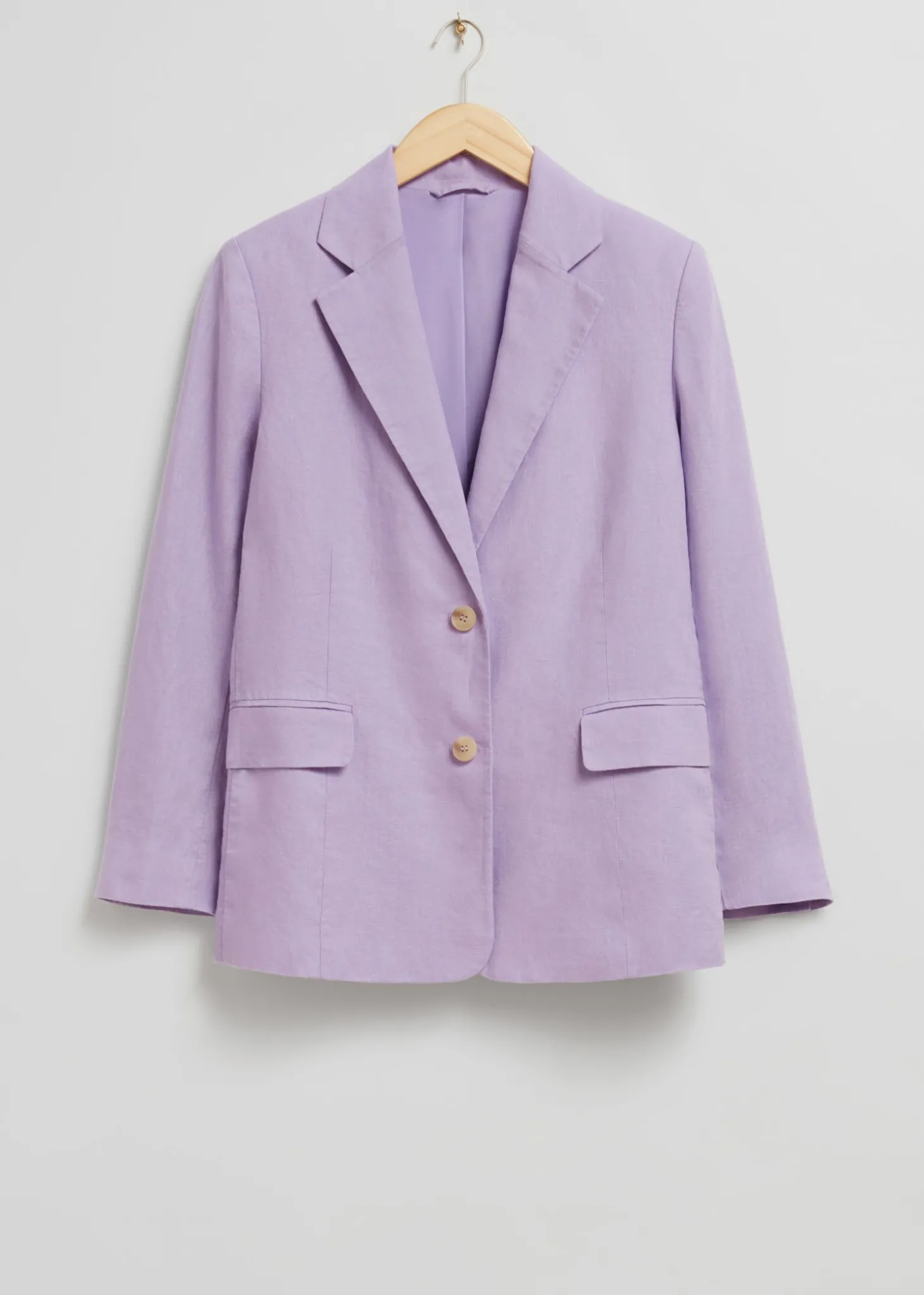 Avslappet Single Breasted Linen Blazer