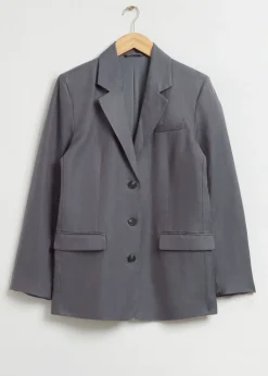 Avslappet Single-Breasted Silke Blazer