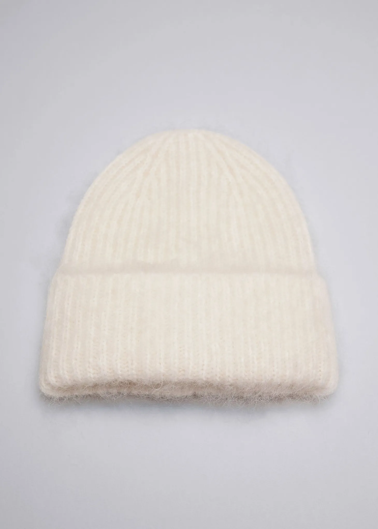 Beanie Med Borstet Mohair-Blanding