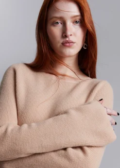 Bell Sleeve Cashmere Genser
