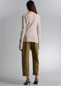Bell Sleeve Cashmere Genser
