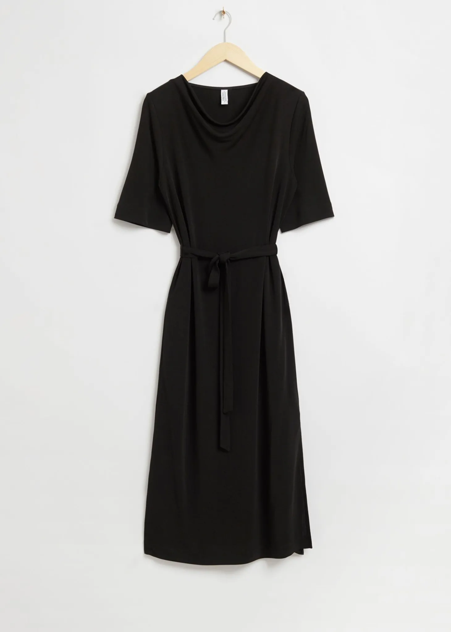 Belted Waterfall Boatneck-Kjole