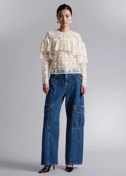 Blousebluse Med Volanger