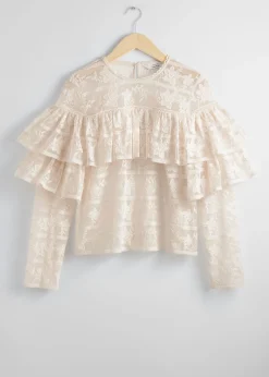 Blousebluse Med Volanger