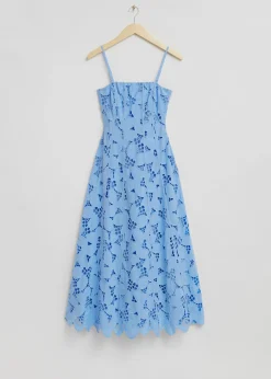 Boned Broderie Anglaise Maxi Dress