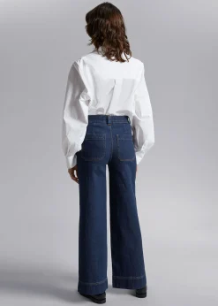 Brede Jeans Med Hoy Midje