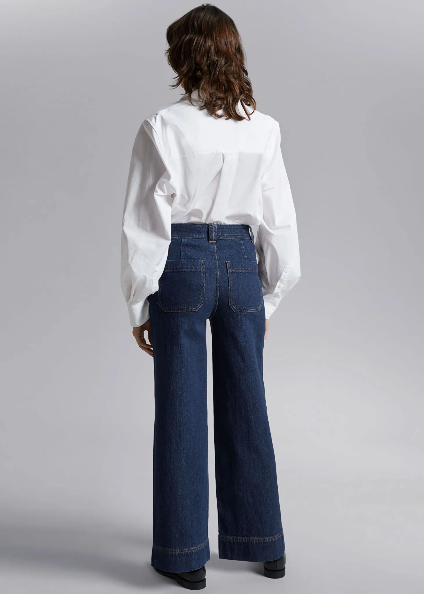 Brede Jeans Med Hoy Midje