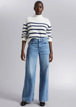 Brede Jeans Med Lav Midje