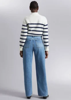 Brede Jeans Med Lav Midje