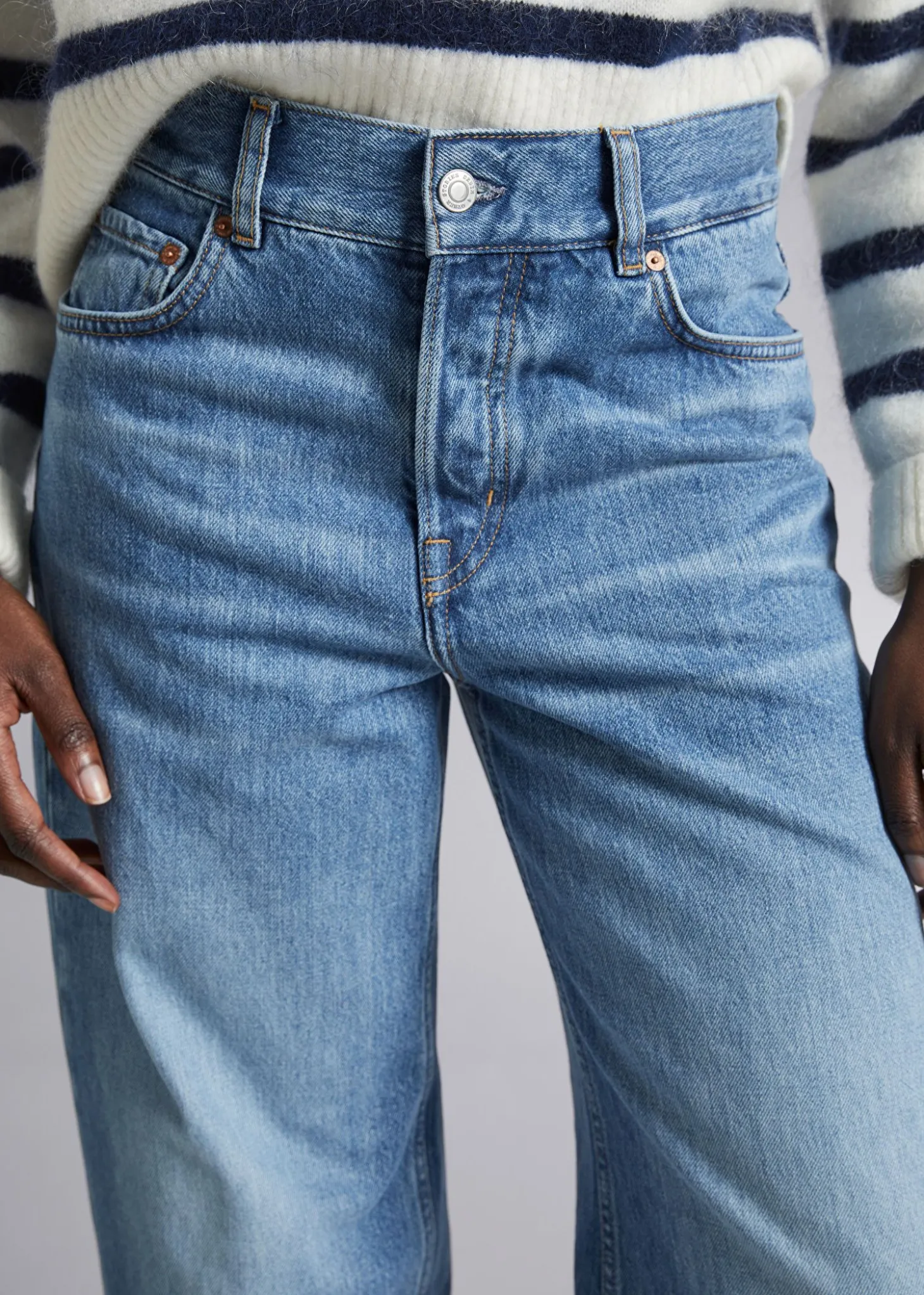 Brede Jeans Med Lav Midje