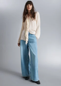Brede Jeans Med Lav Midje