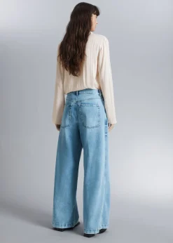 Brede Jeans Med Lav Midje