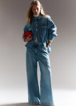 Brede Jeans Med Lav Midje