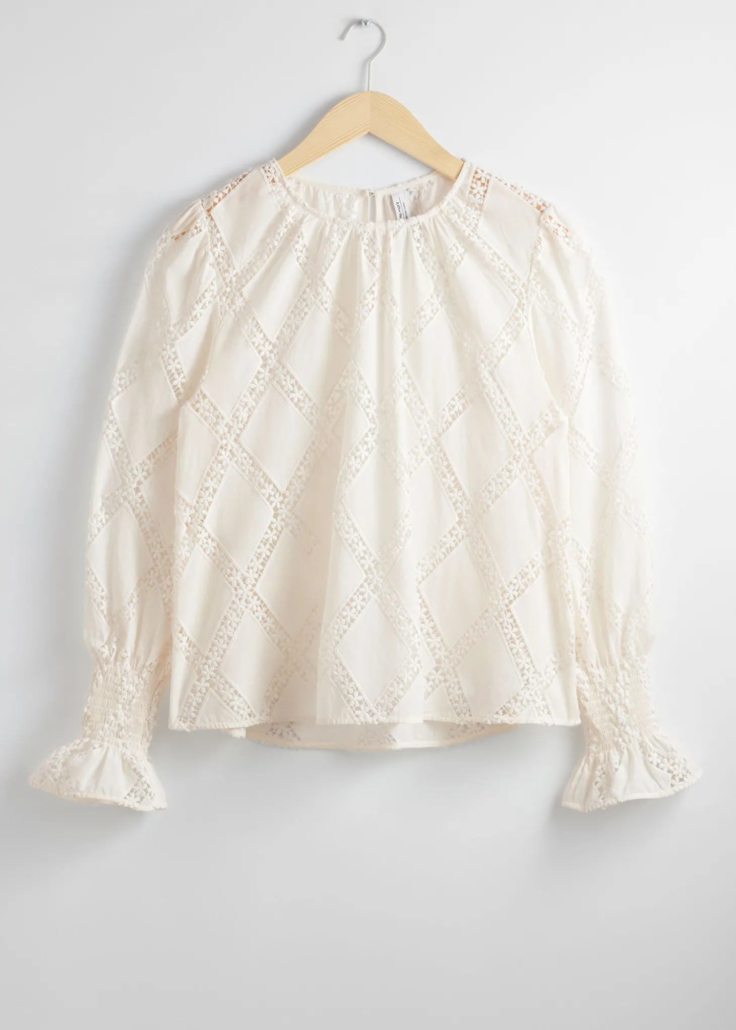 Brodert Bluse Med Frillmansjett