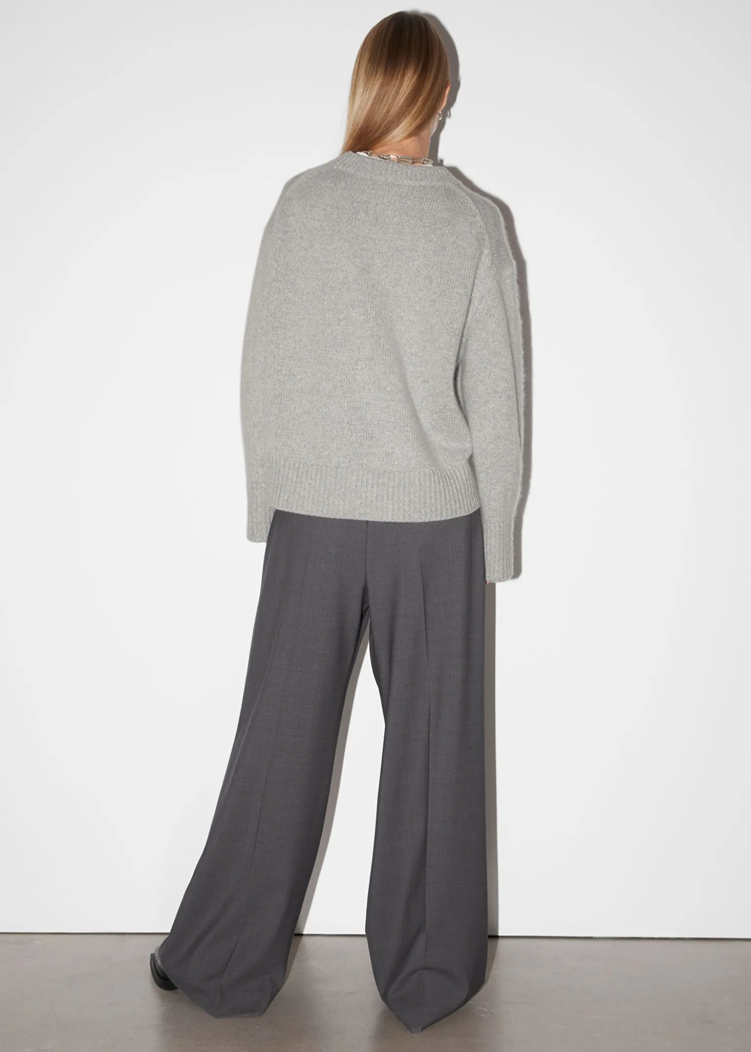 Cashmere-Blanding Strikket Genser