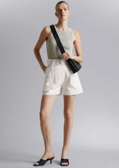 Chino-Shorts Med Belte I Bomull