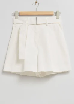 Chino-Shorts Med Belte I Bomull
