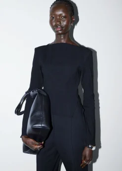 Cropped Asymmetrisk Frilled Topp