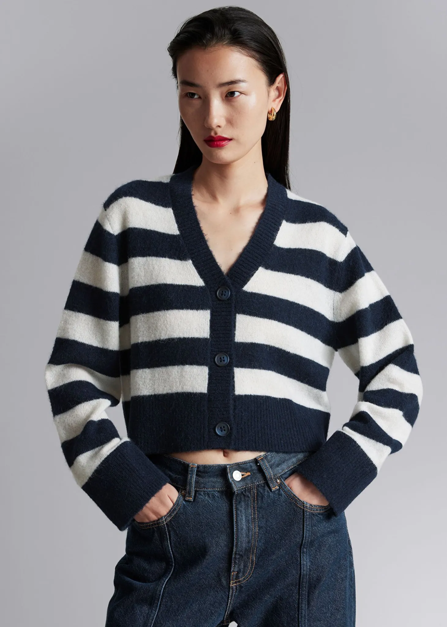Cropped Knit Cardigan