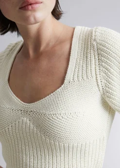 Cropped Sweetheart Bustier Strikketopp