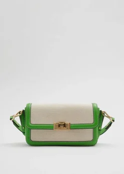 Crossbody-Veske I Laer I Lerret
