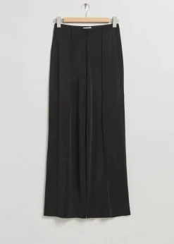 Cupro Pin Tuck Bukser