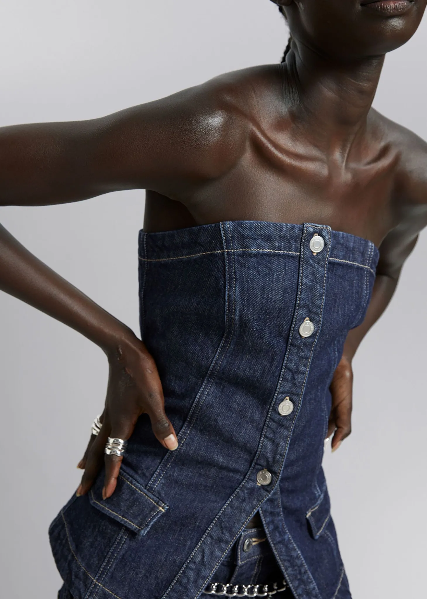 Denim Tube Topp