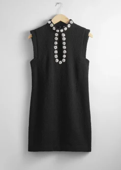 Ermelos Rhinestone-Minikjole