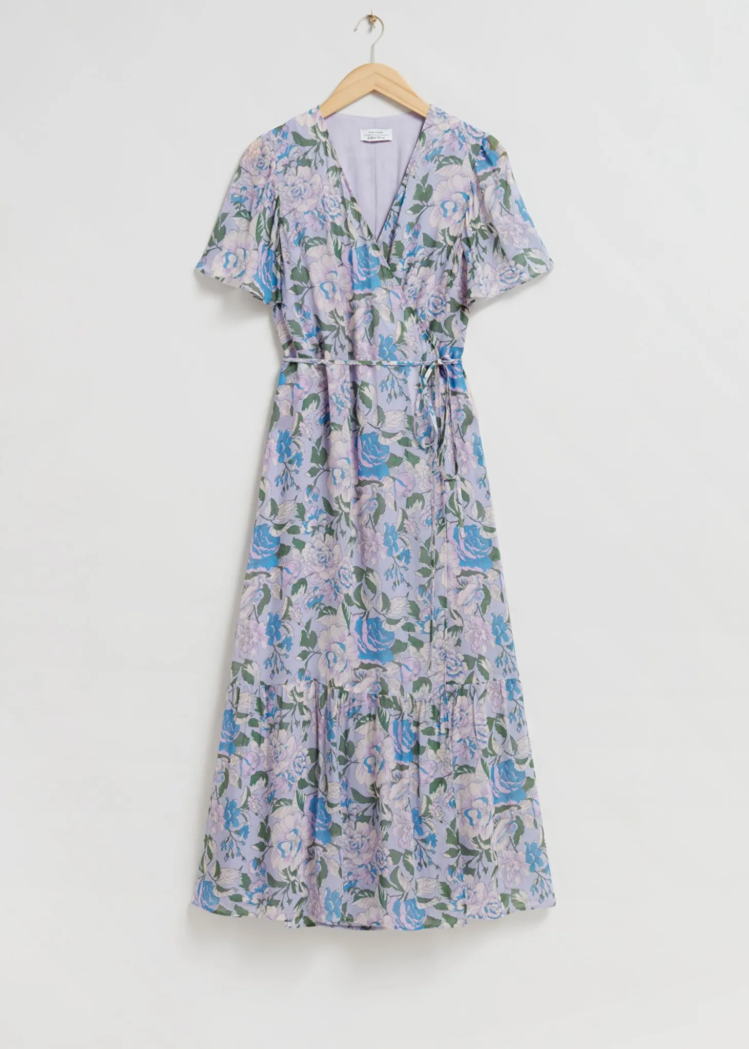 Flutter Sleeve Wrap Midi-Kjole