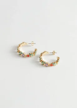 Glass Stone Mini Hoop Oredobber