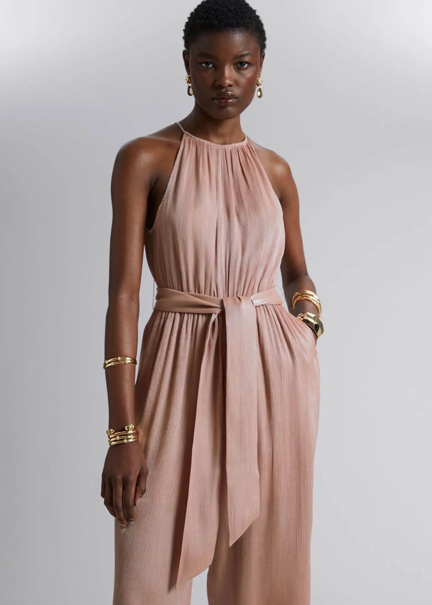 Halterneck Jumpsuit Med Belte