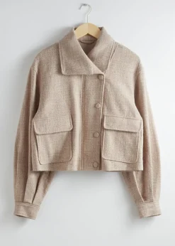 Jacquard-Vevd Bikerjakke