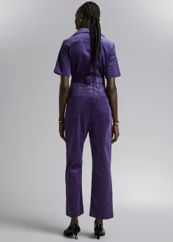 Jumpsuit Med Belte I Kordfloyel