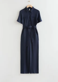 Kortermet Jumpsuit Med Belte