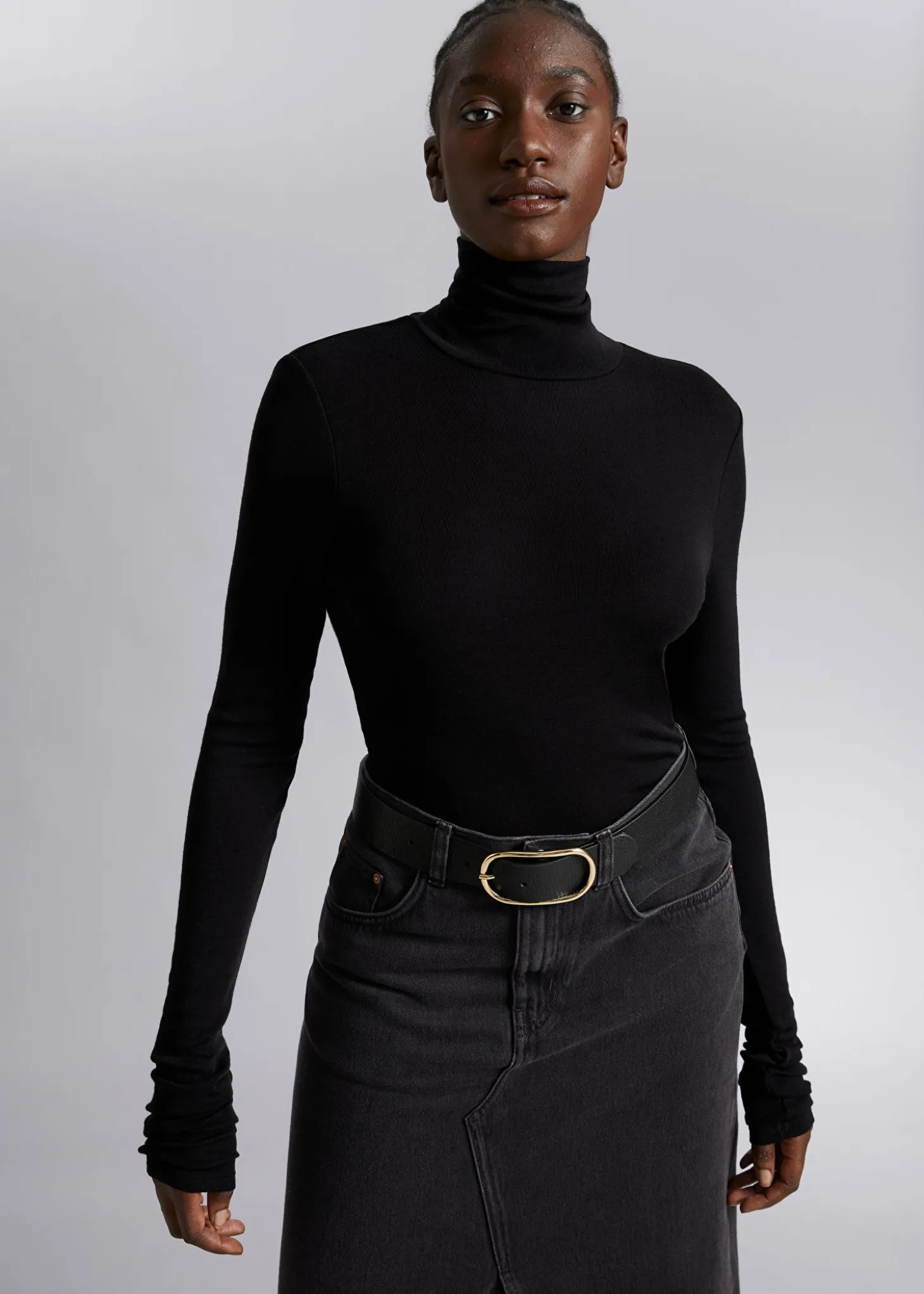 Langermet Topp Med Turtleneck I Ull