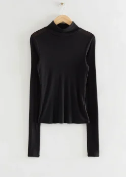 Langermet Topp Med Turtleneck I Ull