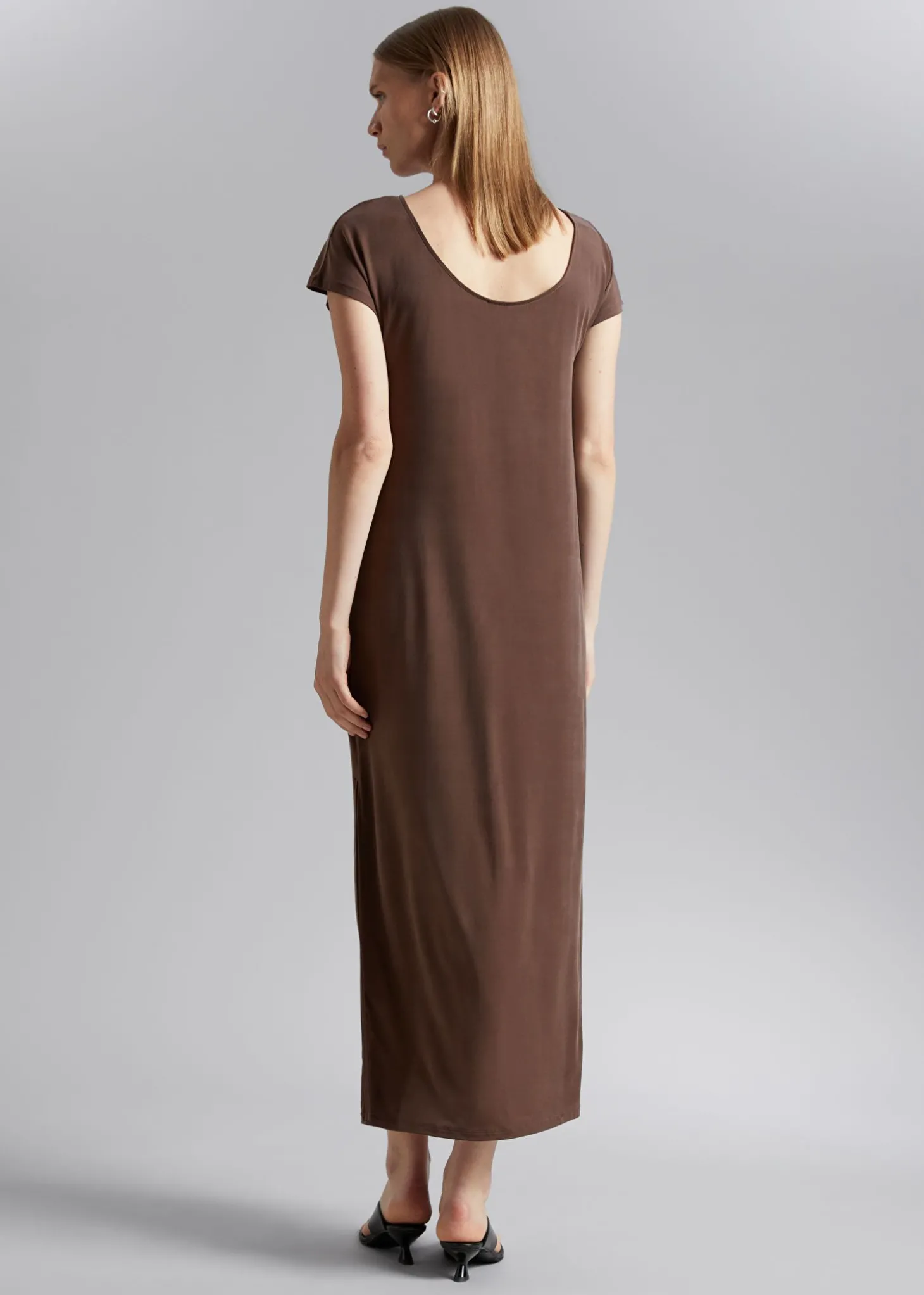 Loose-Fit Cupro Jersey-Kjole