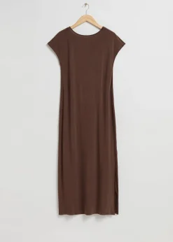 Loose-Fit Cupro Jersey-Kjole
