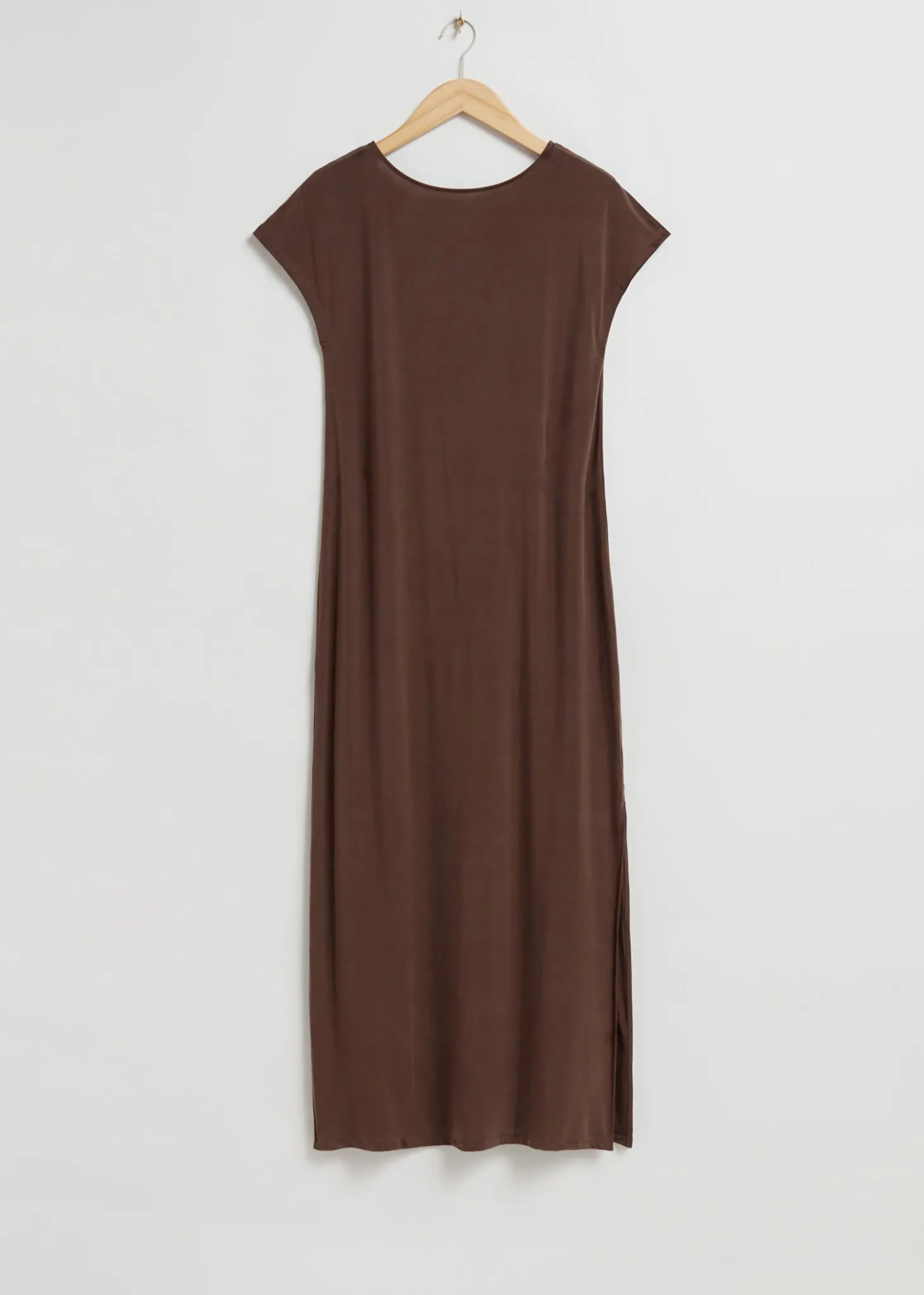 Loose-Fit Cupro Jersey-Kjole