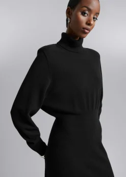 Midi-Kjole Med Turtleneck