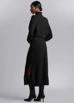 Midi-Kjole Med Turtleneck