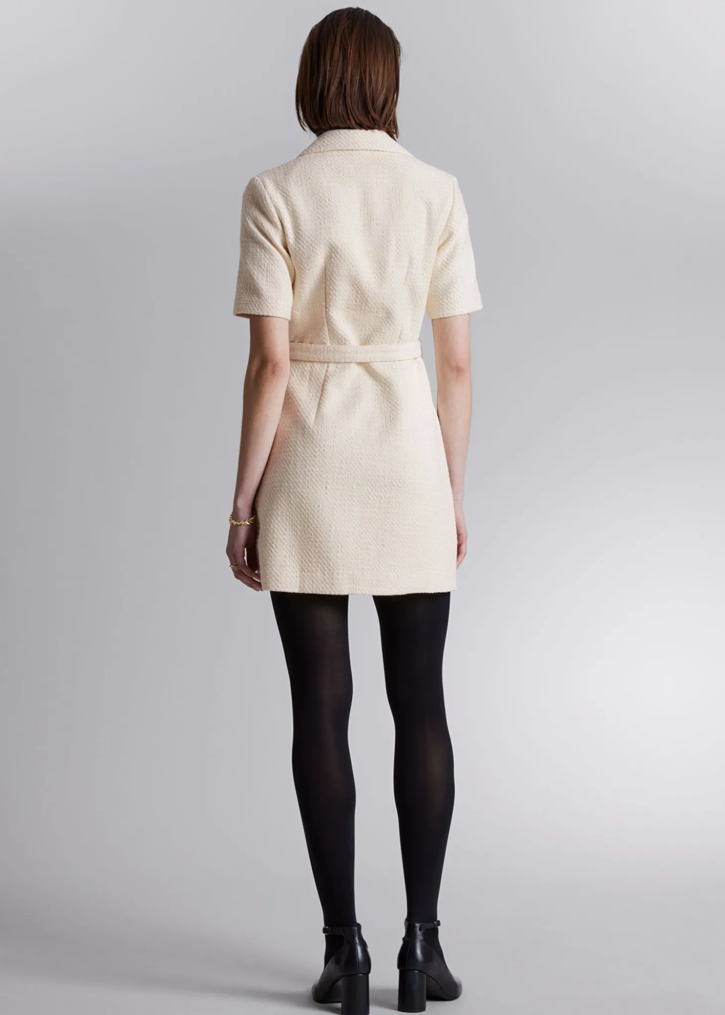 Minikjole Med Belte I Tweed