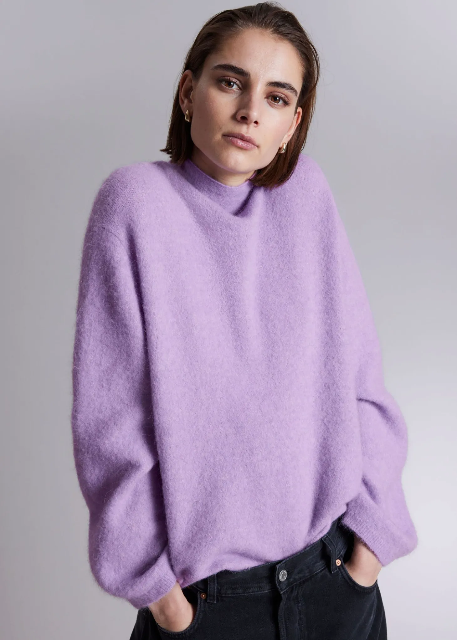 Mock-Neck Strikket Genser