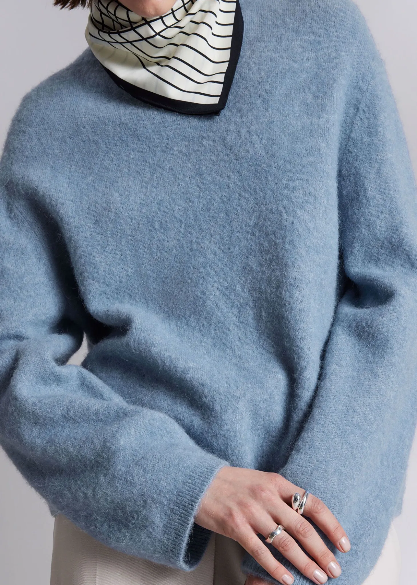 Mock-Neck Strikket Genser