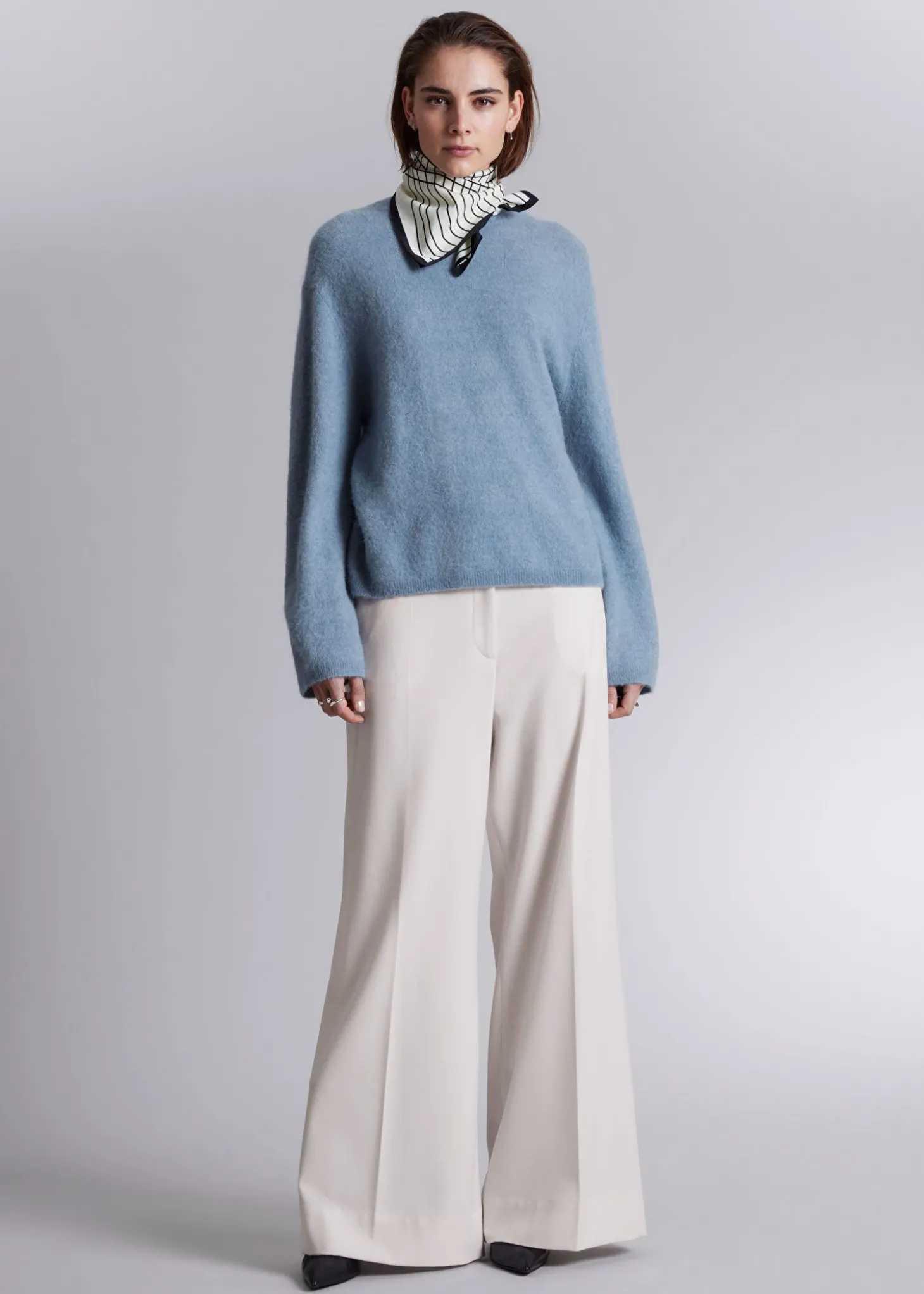 Mock-Neck Strikket Genser