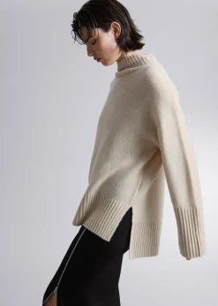 Mock-Neck Strikket Genser