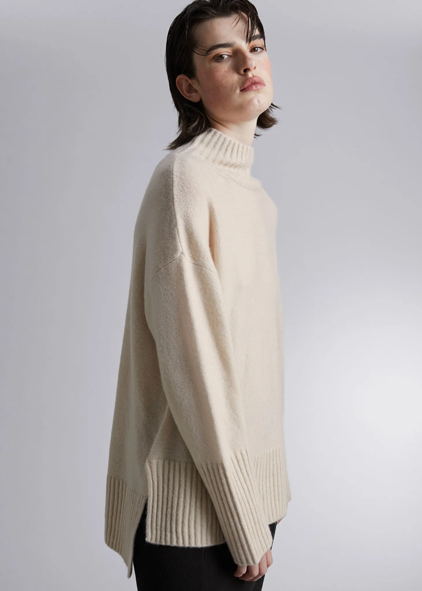 Mock-Neck Strikket Genser