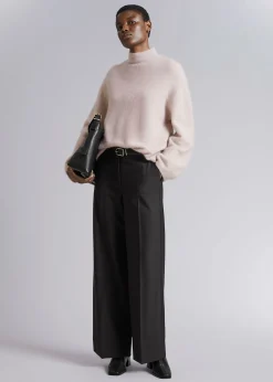Mock-Neck Strikket Genser