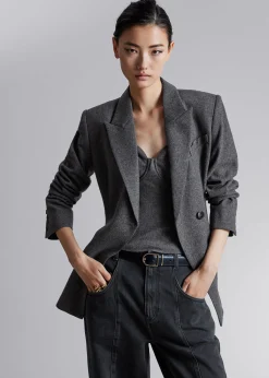 Montert Asymmetrisk Ullblazer