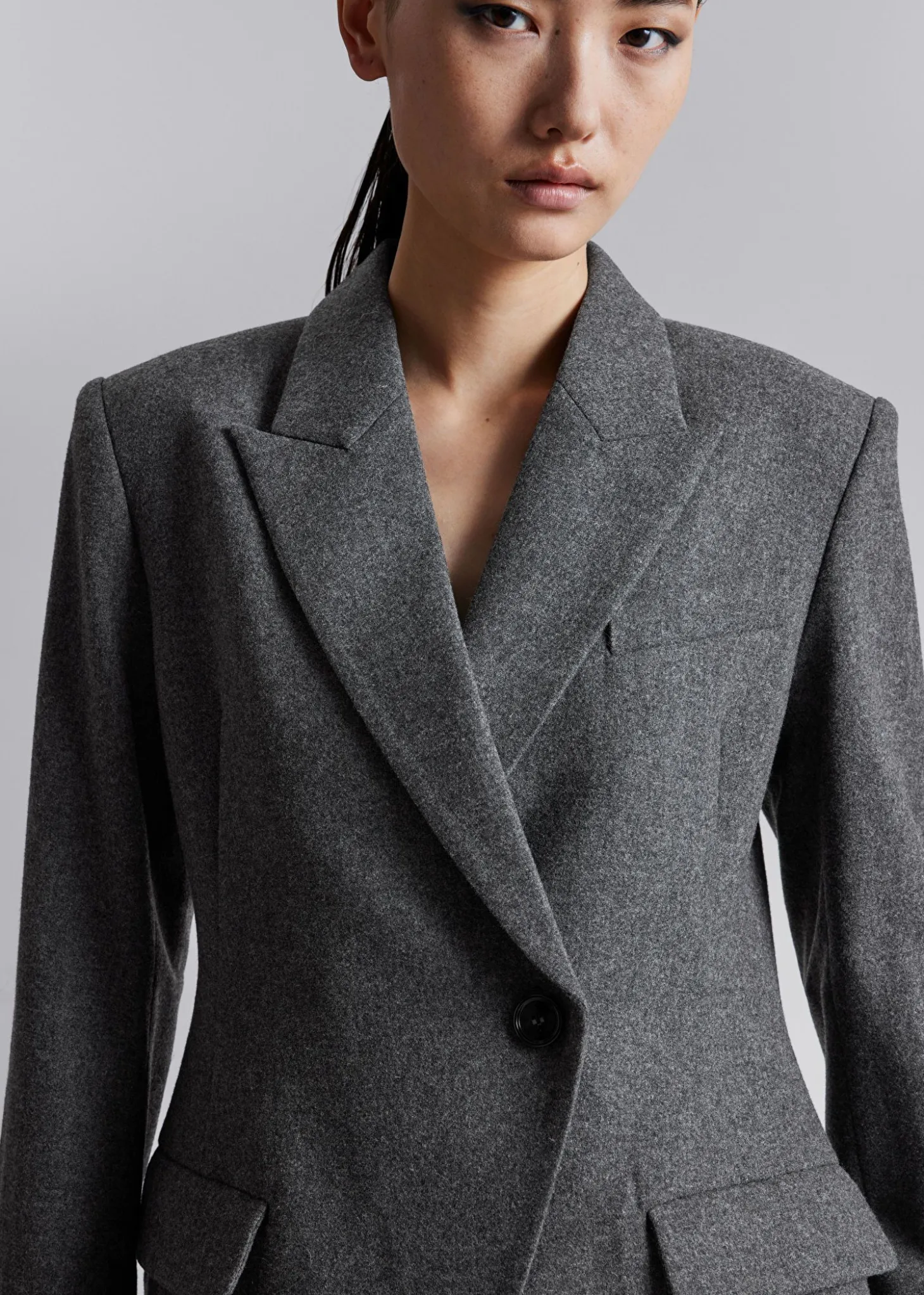 Montert Asymmetrisk Ullblazer
